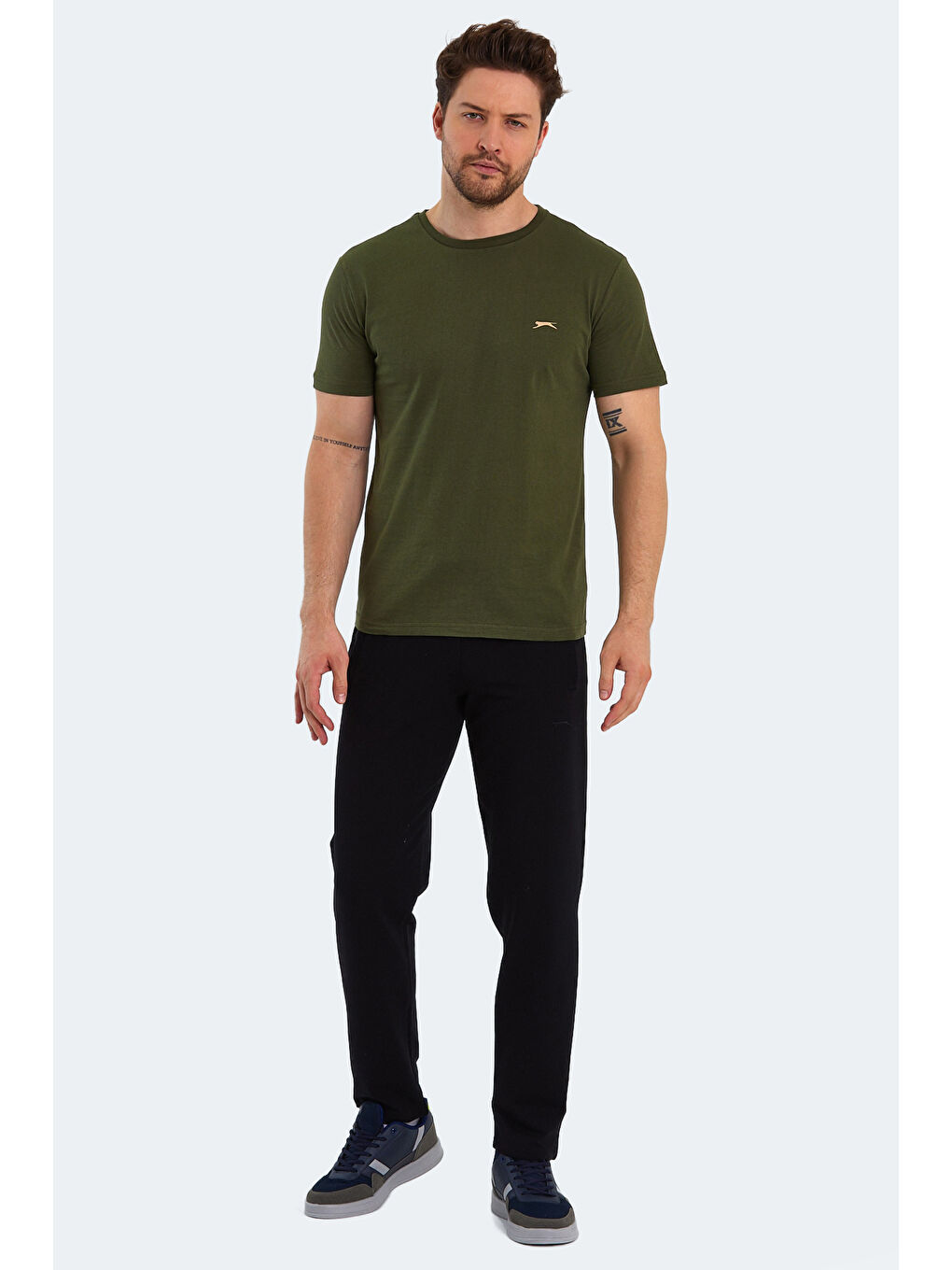 PAINT Erkek Kısa Kol %100 Pamuk Tişört Haki-6