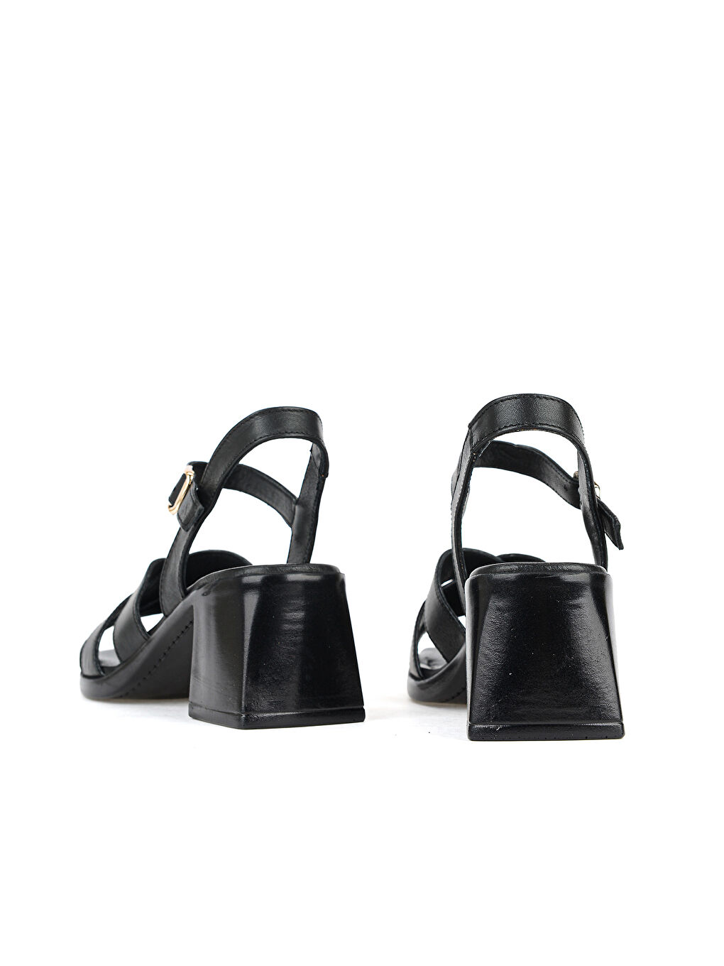 Kadın Hakiki Deri Topuklu Sandalet 161992Z19031 Siyah-2