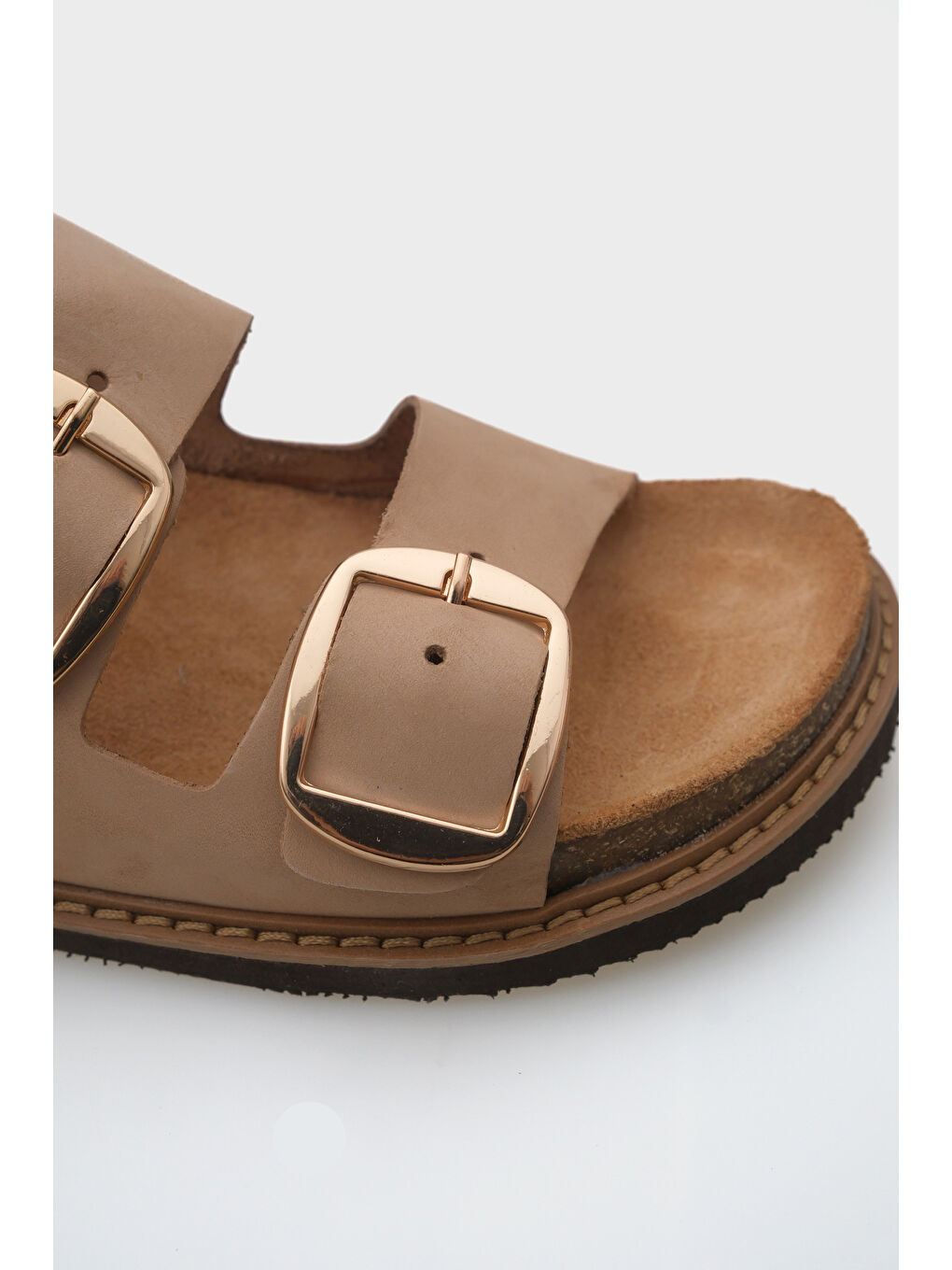 Bej Nicole Deri Kadın Terlik-2