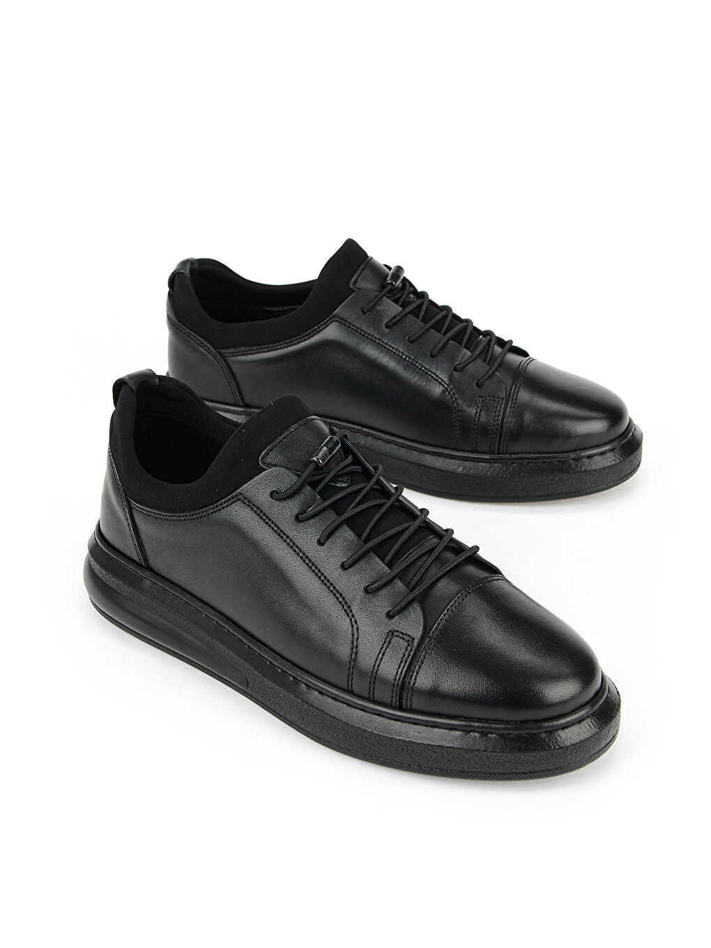 Erkek Hakiki Deri Sneaker 161423Z79 Siyah-1