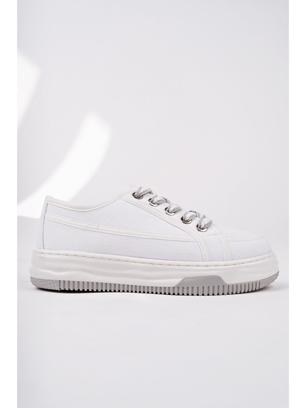 Beyaz CARİNA Kalın Taban Bağcıklı Kadın Günlük Sneaker Spor Ayakkabı-2