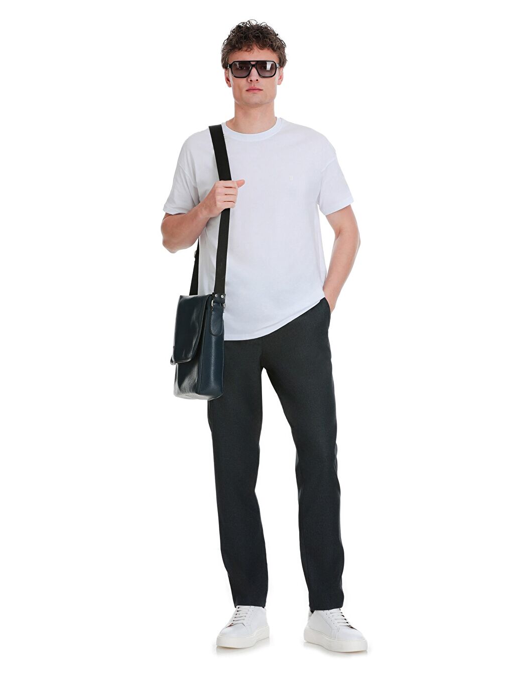 Lacivert Dinamik Fit Yandan Cepli Jogger Pantolon-1