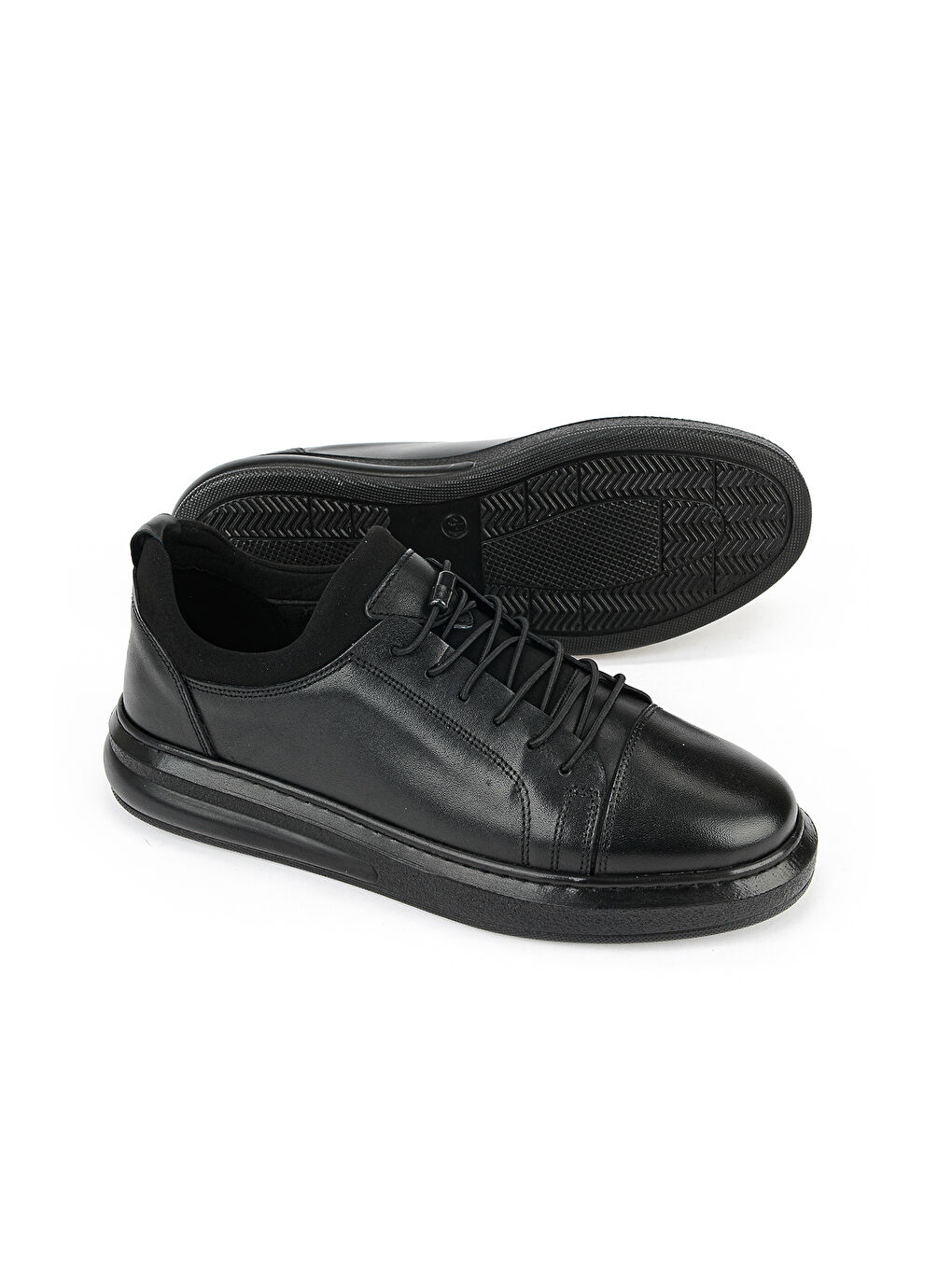 Erkek Hakiki Deri Sneaker 161423Z79 Siyah-3