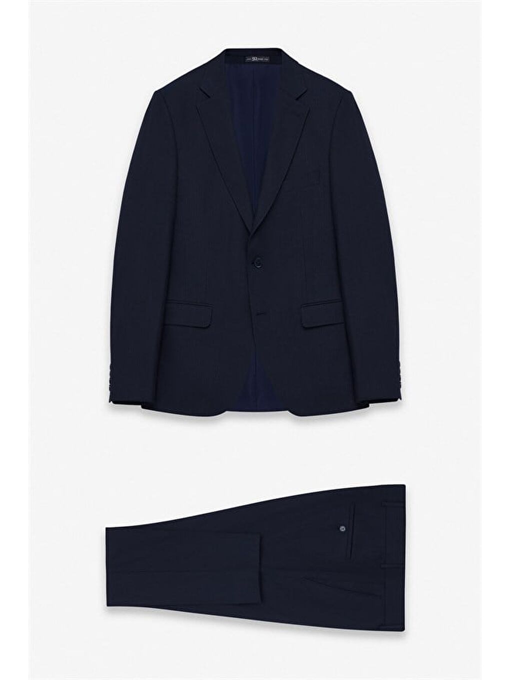 Lacivert Slim Sivri Yaka Kazayağı Armürlü Torba Cep Standart 6 Drop Takım Elbise-8