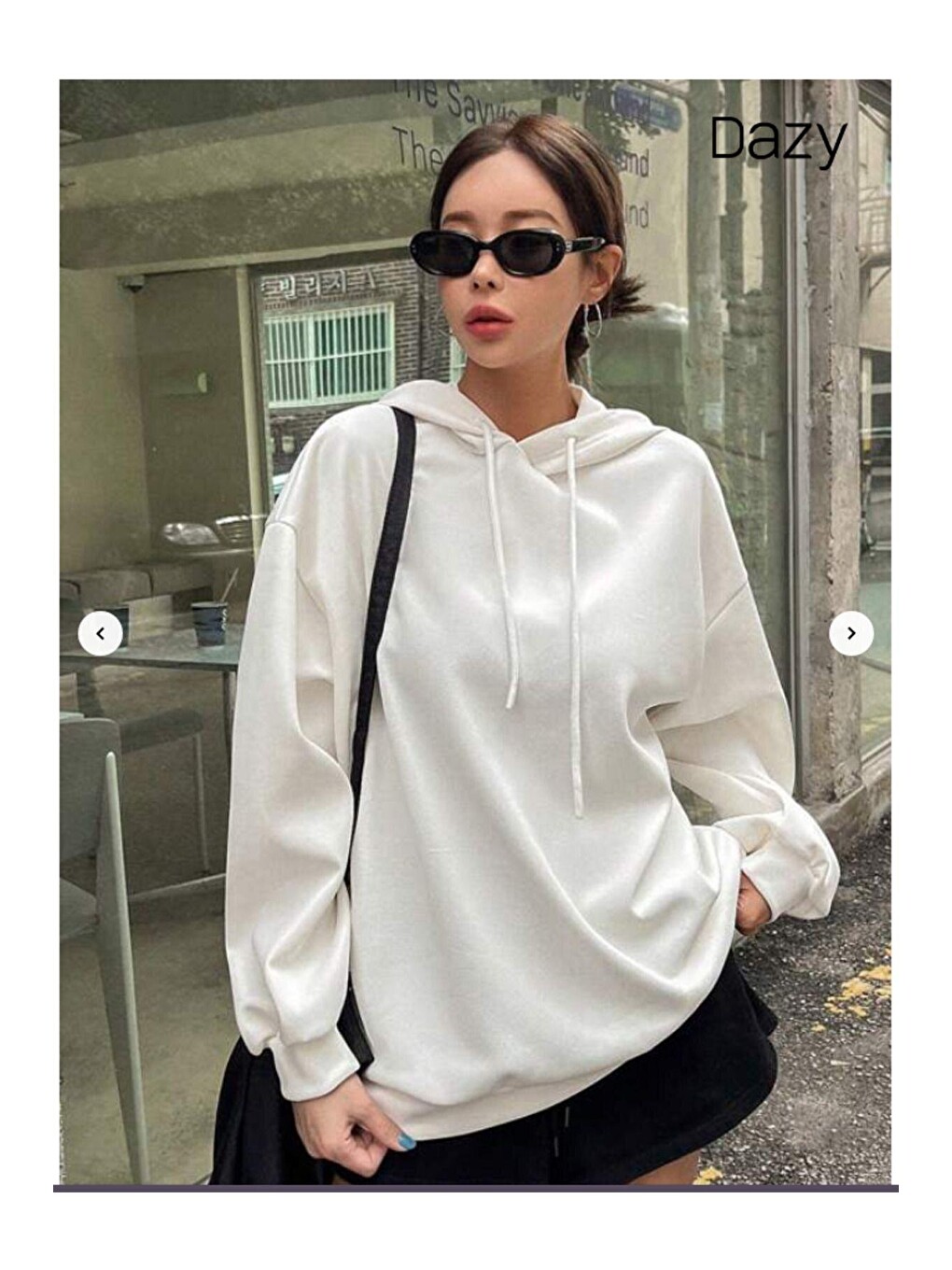 Kadın Beyaz The Stage Baskılı Kapüşonlu Sweatshirt-1