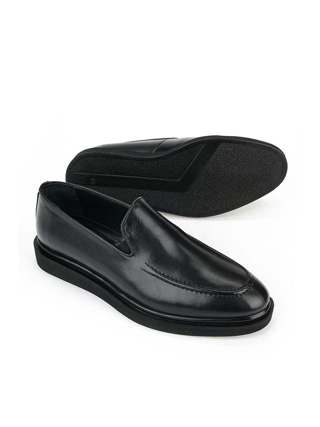 Erkek Hakiki Deri Klasik Ayakkabı 161985Z1700 Siyah-3