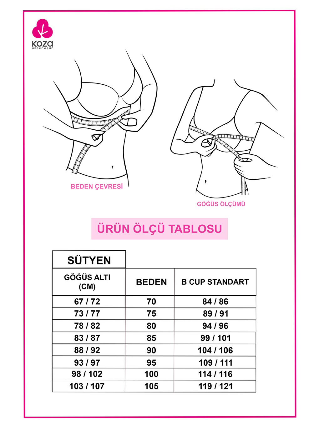 Koza İç Giyim Pembe Kadın Fitilli Düğme Detaylı Büstiyer - 3