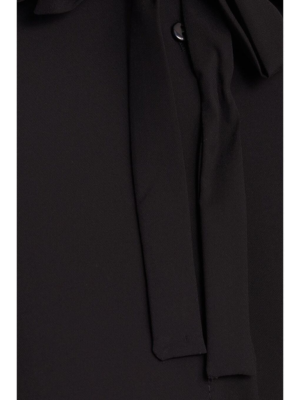 Kadın Standart Fit Normal Kesim Fiyonklu Siyah Gömlek-5