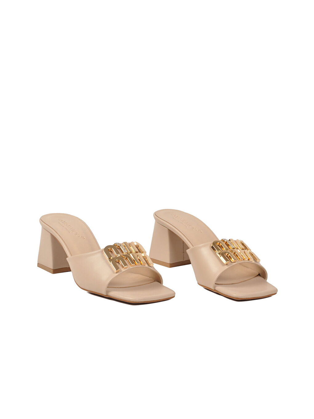 Bej Hafif Kadın Topuklu Terlik 467060 Z-3