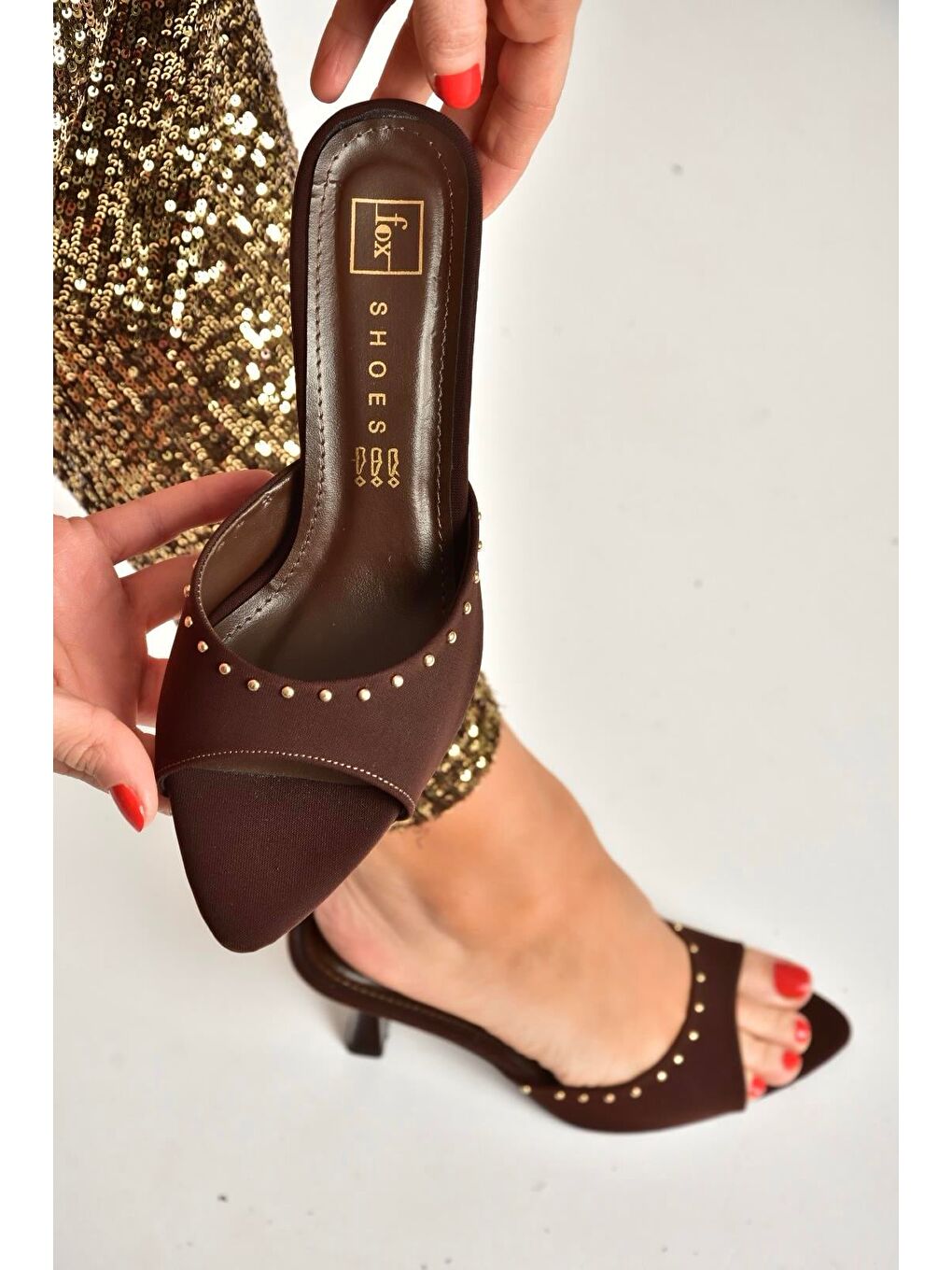 Kahverengi Kadın Terlik Y518191204-2