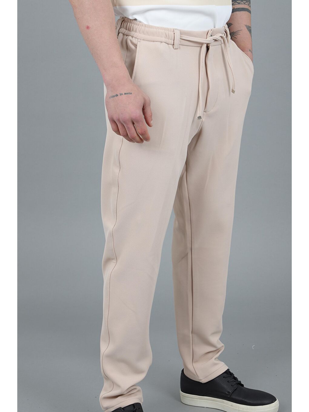 Bej Diagonel Kumaş Jogger Pantolon CPT-5_0436-1