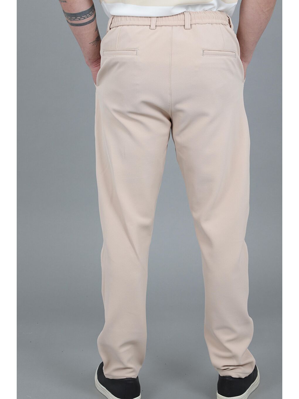 Bej Diagonel Kumaş Jogger Pantolon CPT-5_0436-4