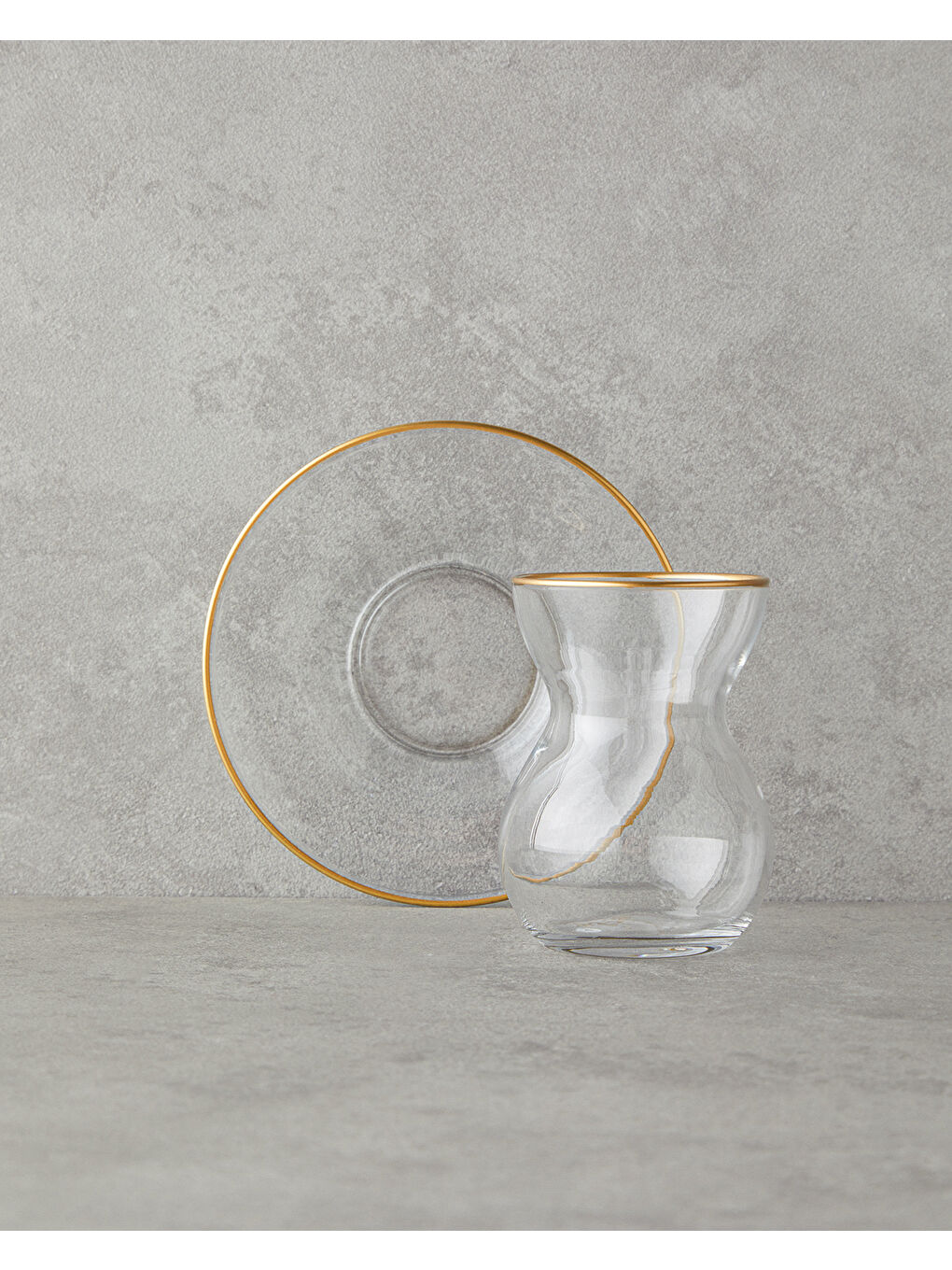 Sarı Stellar Cam 12 Parça 6 Kişilik Çay Seti 140 ml Gold-1