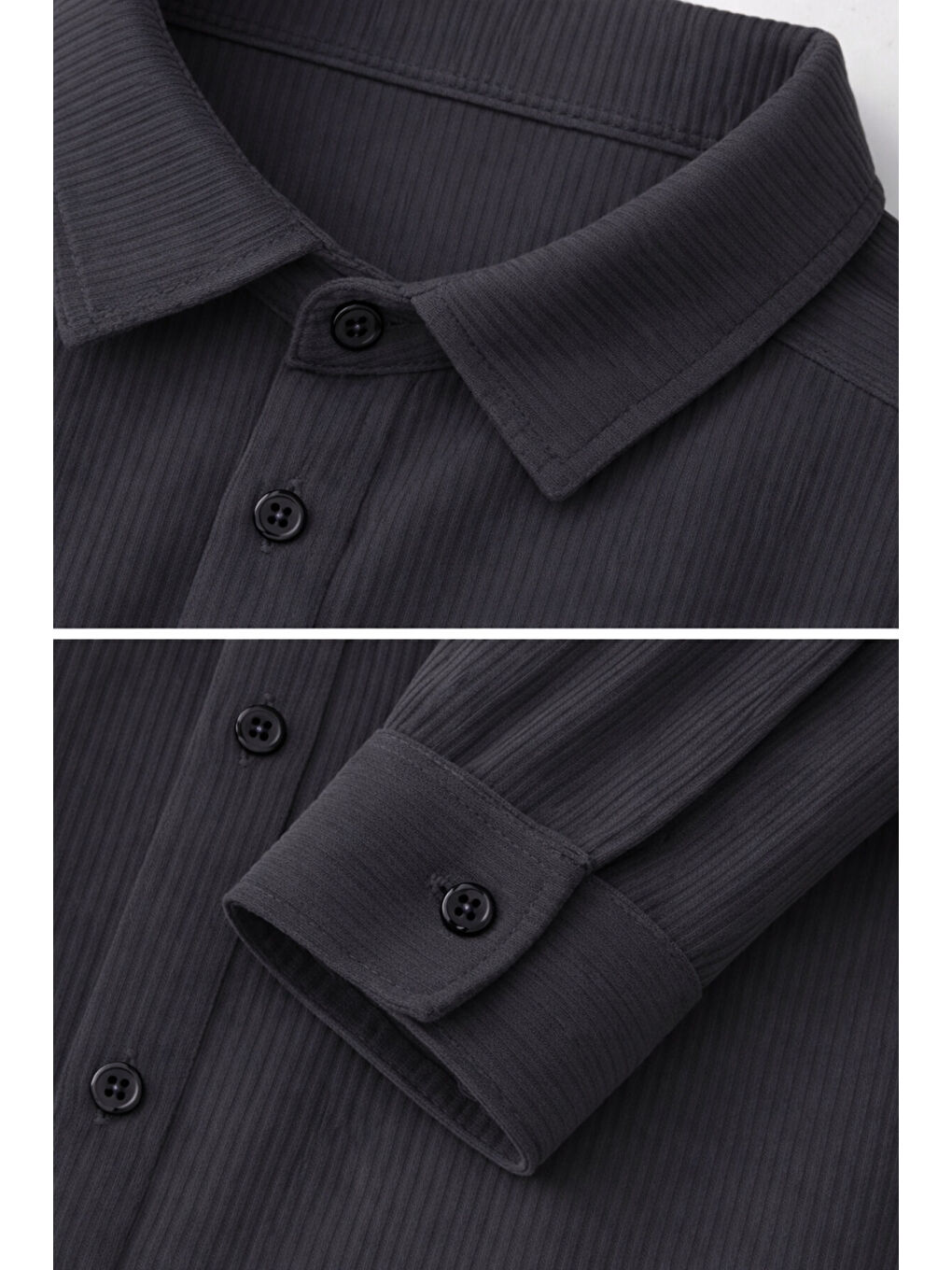 Siyah Erkek Çocuk Modern Kesim Beyaz Polyester Basic Gömlek Ak8789-1