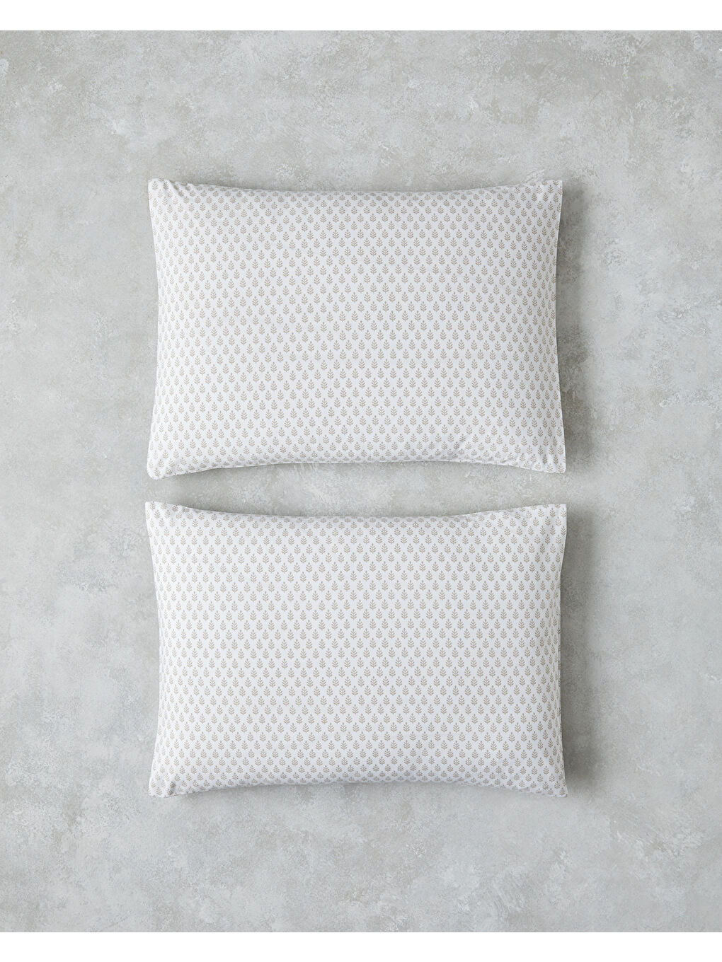 Pure Leaves Kolay Ütülenir 2'li Yastık Kılıfı 50x70 cm Bej