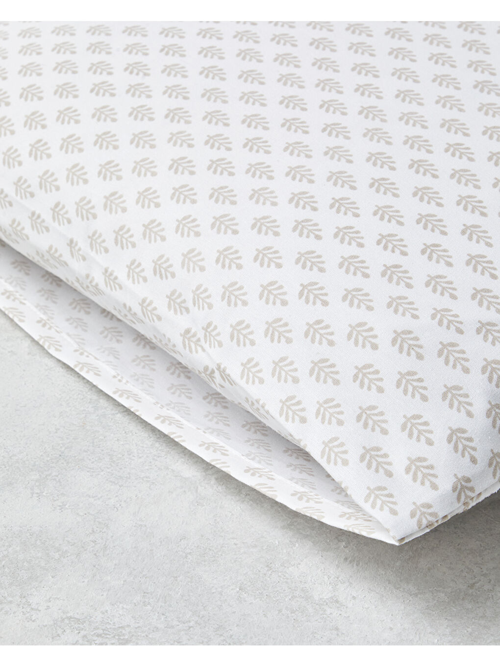 Pure Leaves Kolay Ütülenir 2'li Yastık Kılıfı 50x70 cm Bej-2