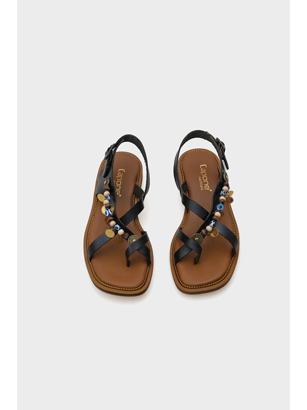 Siyah Elmira Akseusarlı Deri Kadın Sandalet-4