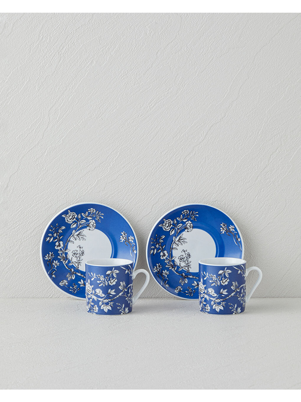 Viva Porselen 4 Parça 2 Kişilik Kahve Fincan Takımı 80 ml Lacivert-1