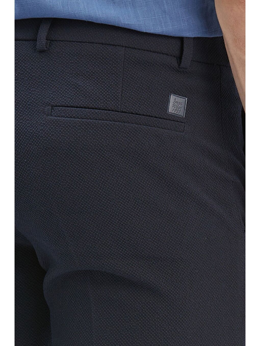 Koyu Lacivert Esnek Lastikli Yandan Cepli Casual Slim Fit Ayarlanabilir Kemer Pantolon 1003240162-5