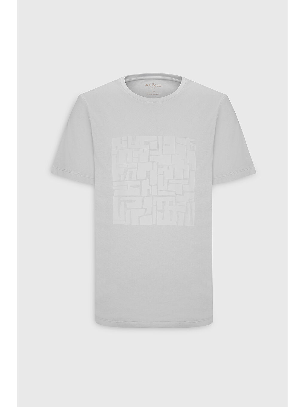 Erkek Beyaz Standart Fit Normal Kesim %100 Pamuk Baskılı Bisiklet Yaka Tişört-5