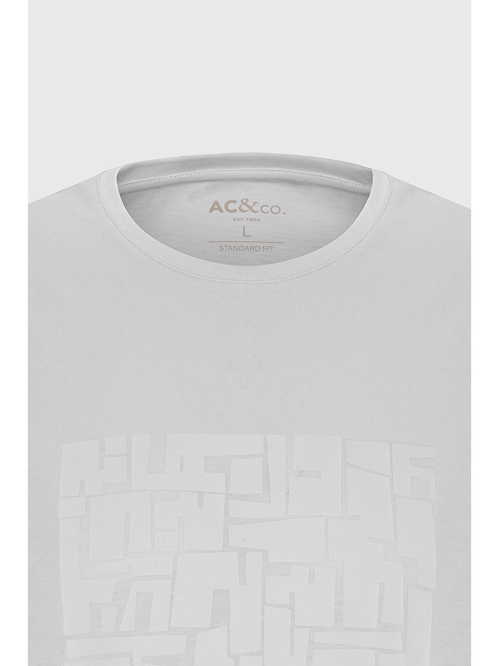 Erkek Beyaz Standart Fit Normal Kesim %100 Pamuk Baskılı Bisiklet Yaka Tişört-6