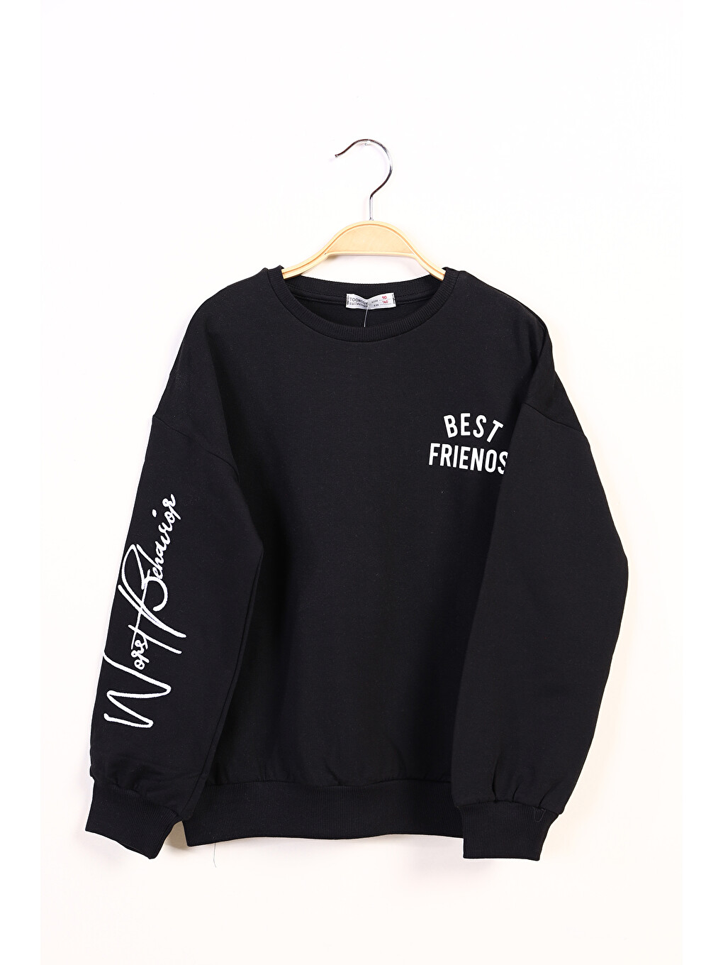 Pembe Kız Çocuk Best Frıends Baskılı Sweatshirt