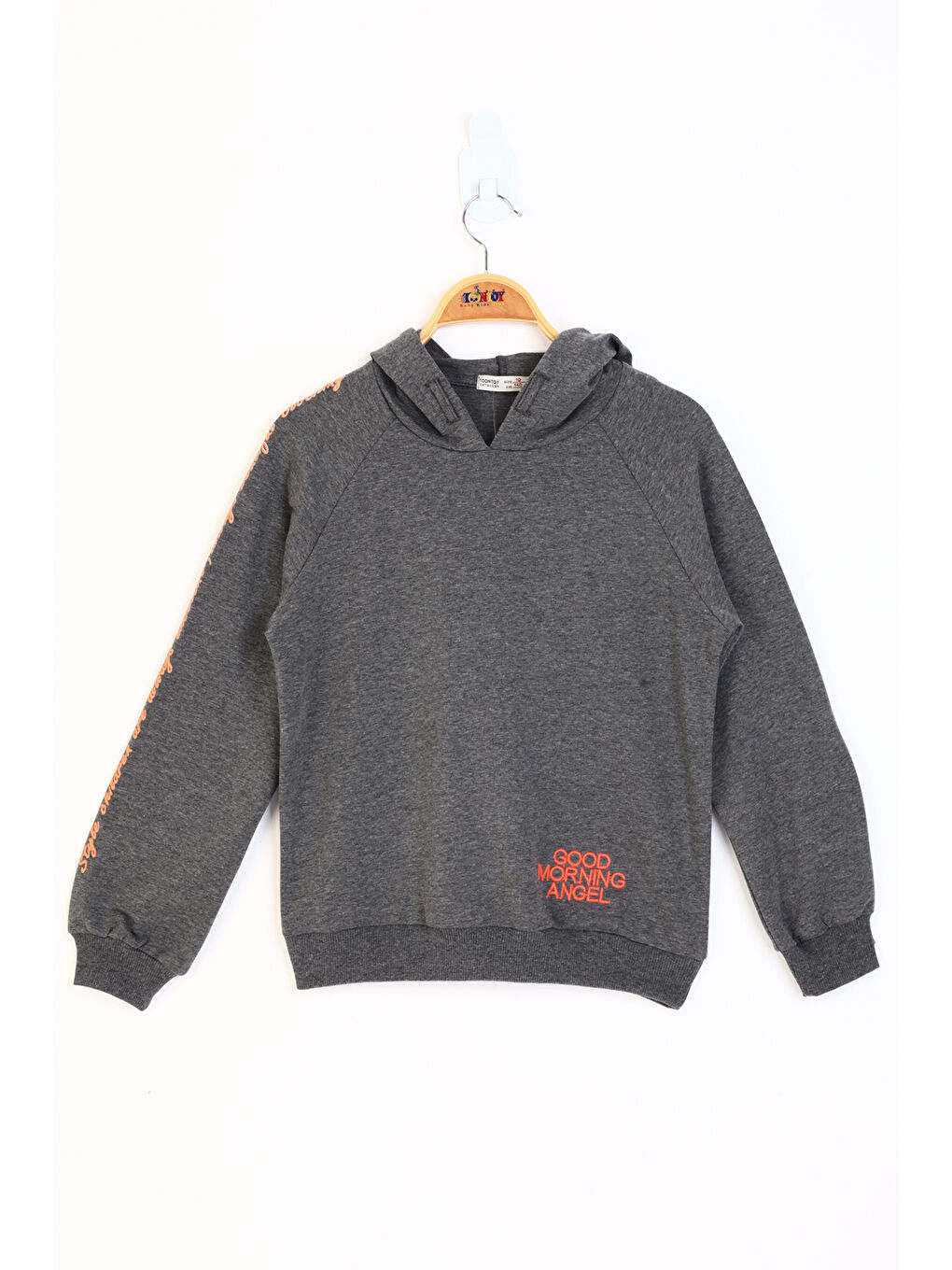 Antrasit Kız Çocuk Reglan Kol Sweatshirt-1