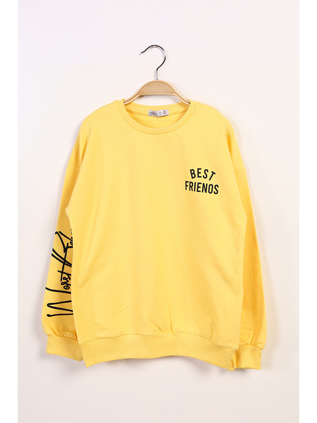 Pembe Kız Çocuk Best Frıends Baskılı Sweatshirt-4