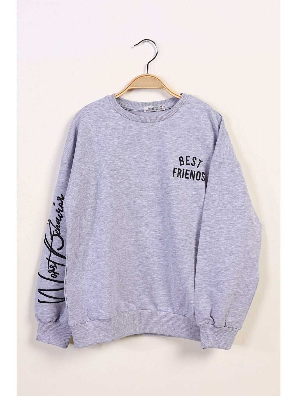 Pembe Kız Çocuk Best Frıends Baskılı Sweatshirt-5