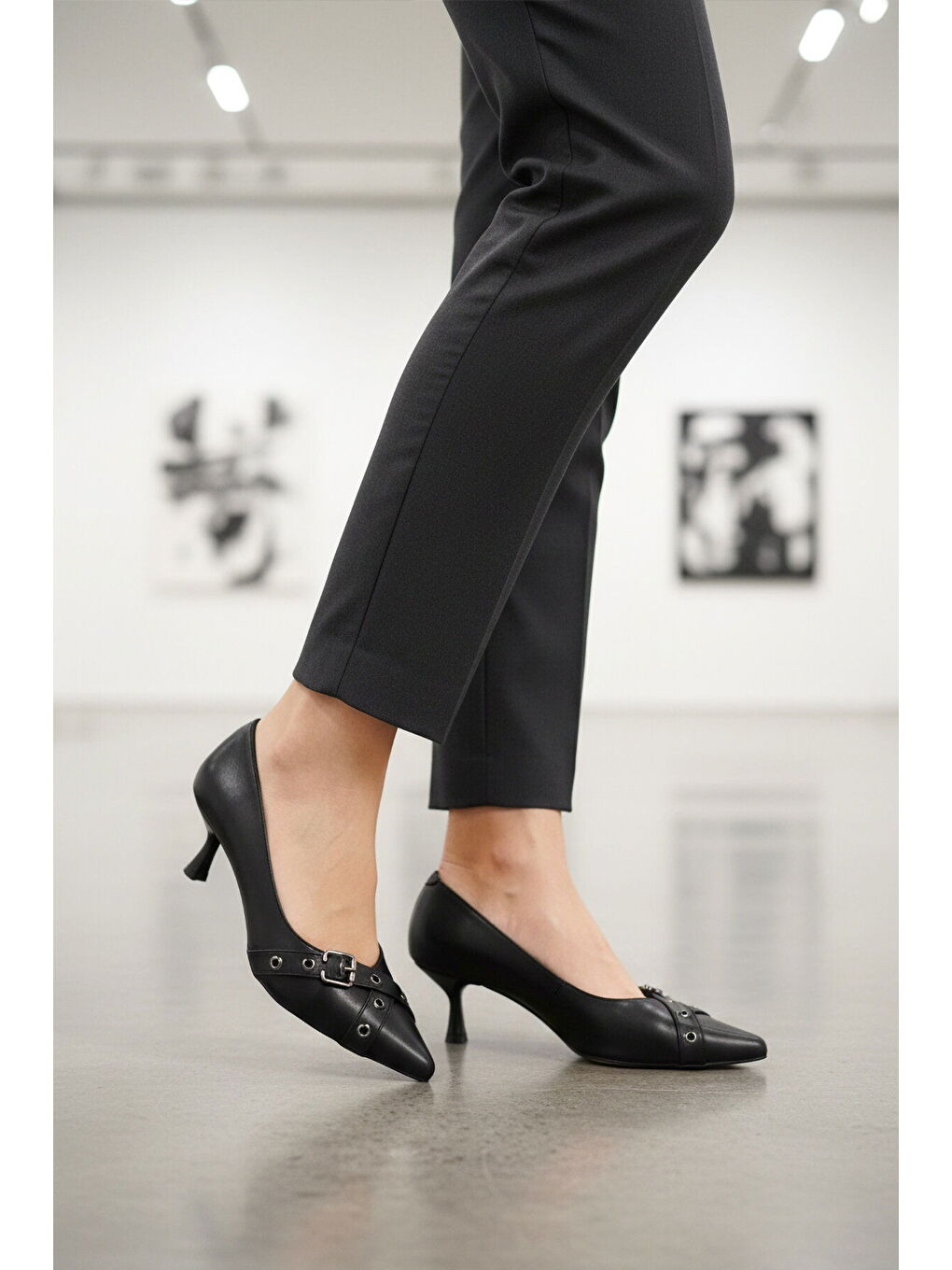 Siyah İnce Topuklu Kadın Abiye Ayakkabı 519146 Z-2