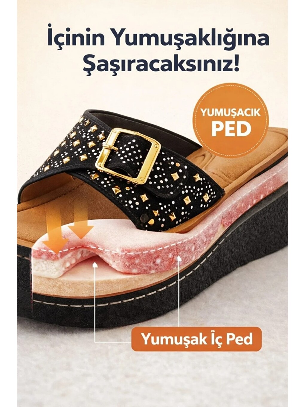 Siyah Ultra Konfor Kadın Terliği İçi Pedli, Ortopedik, Yumuşak Taban-1