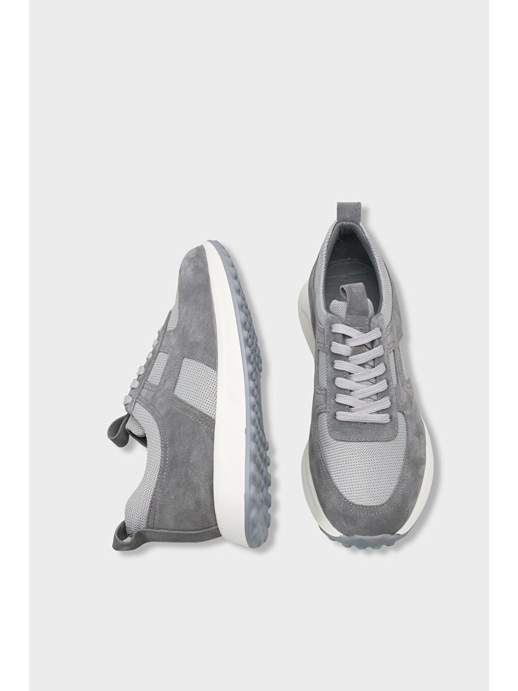 Gri Rollo Hakiki Deri Süet Erkek Günlük Spor Ayakkabı Sneaker-5