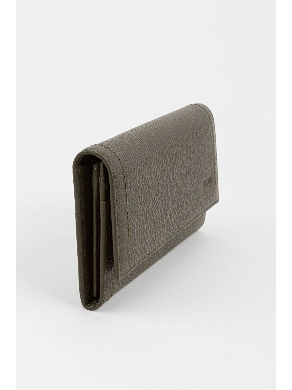 Yeşil Kutulu Hakiki Deri Buz Mavi Kadın El Portföyü Uzun Cüzdan-1