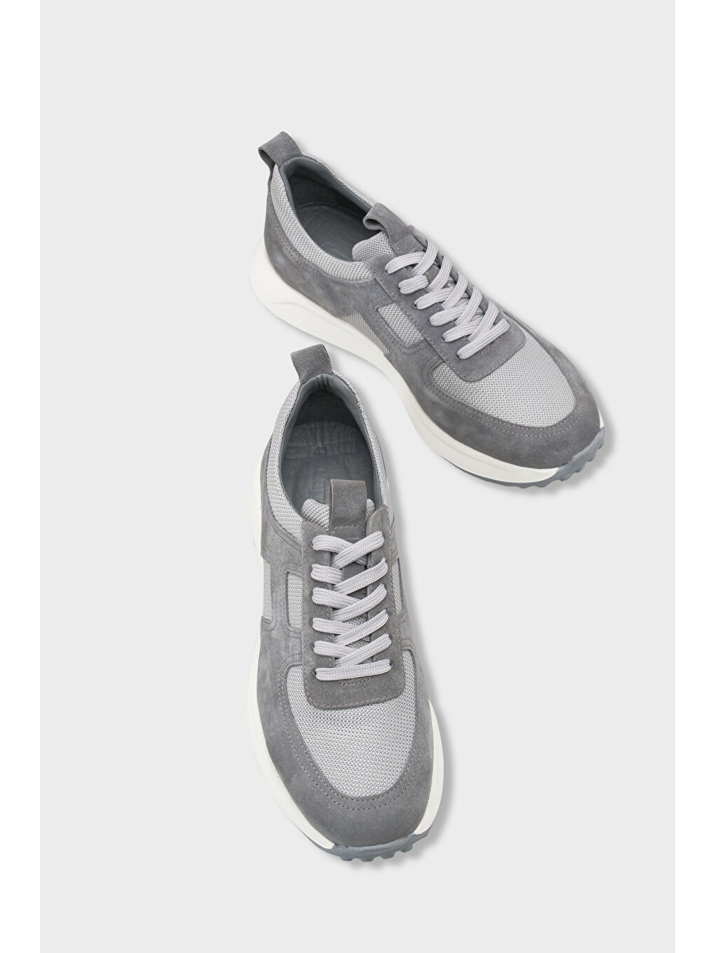 Gri Rollo Hakiki Deri Süet Erkek Günlük Spor Ayakkabı Sneaker-6