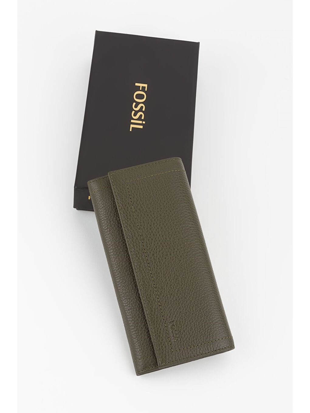 Yeşil Kutulu Hakiki Deri Buz Mavi Kadın El Portföyü Uzun Cüzdan-4