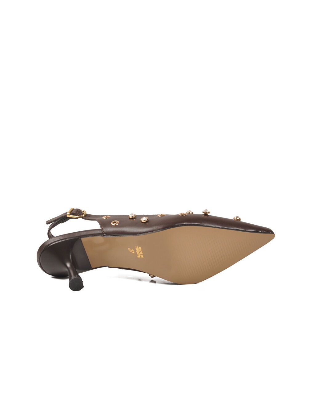 Kahverengi İnce Topuklu Kadın Abiye Ayakkabı 519150 Z-4