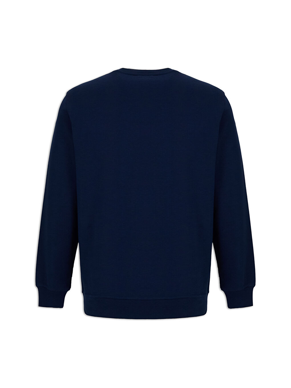 Lacivert Bisiklet Yaka Regular Fit Pamuklu Basic Sweatshirt-6