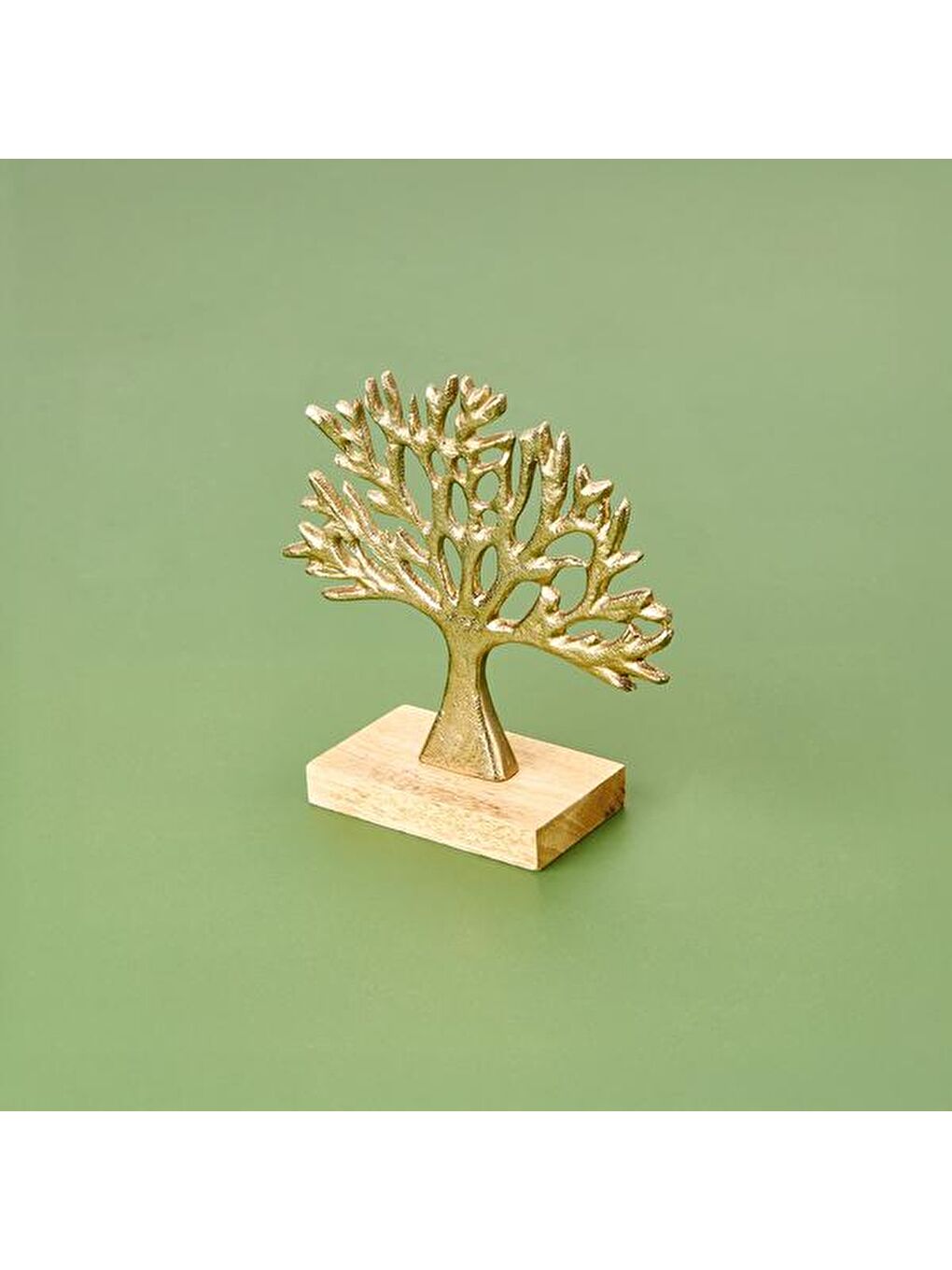 Sarı Yaşam Ağacı Biblo - Altın - 17,3x6x16 cm-3