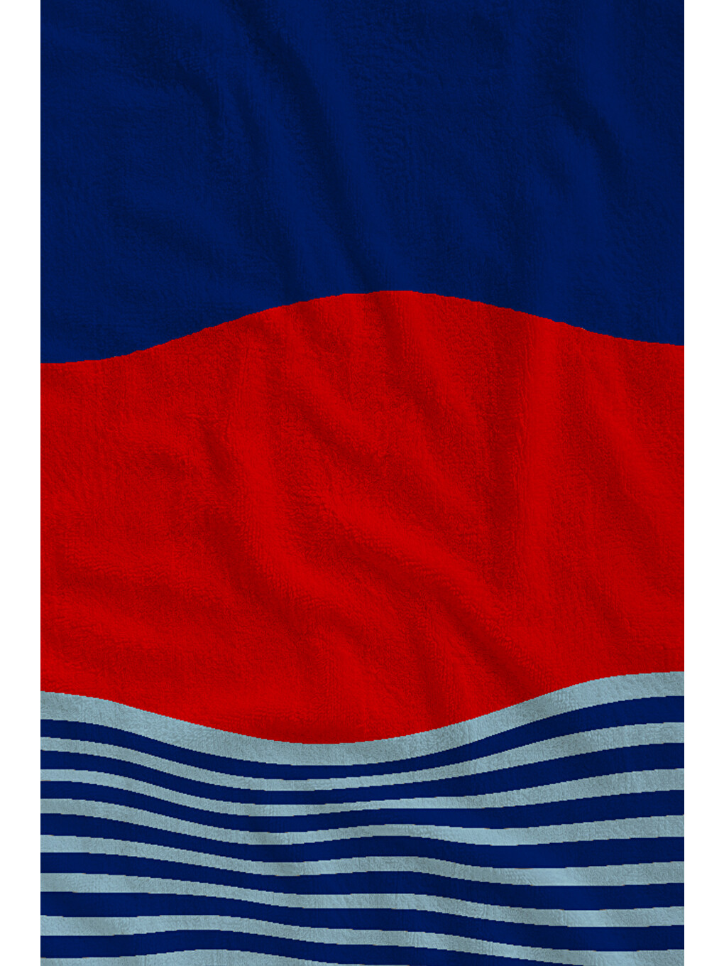 Lacivert Kırmızı Mavi Renk Bloklu Çizgili 70x150 Cm Dijital Baskılı Plaj Ve Banyo Havlusu-1