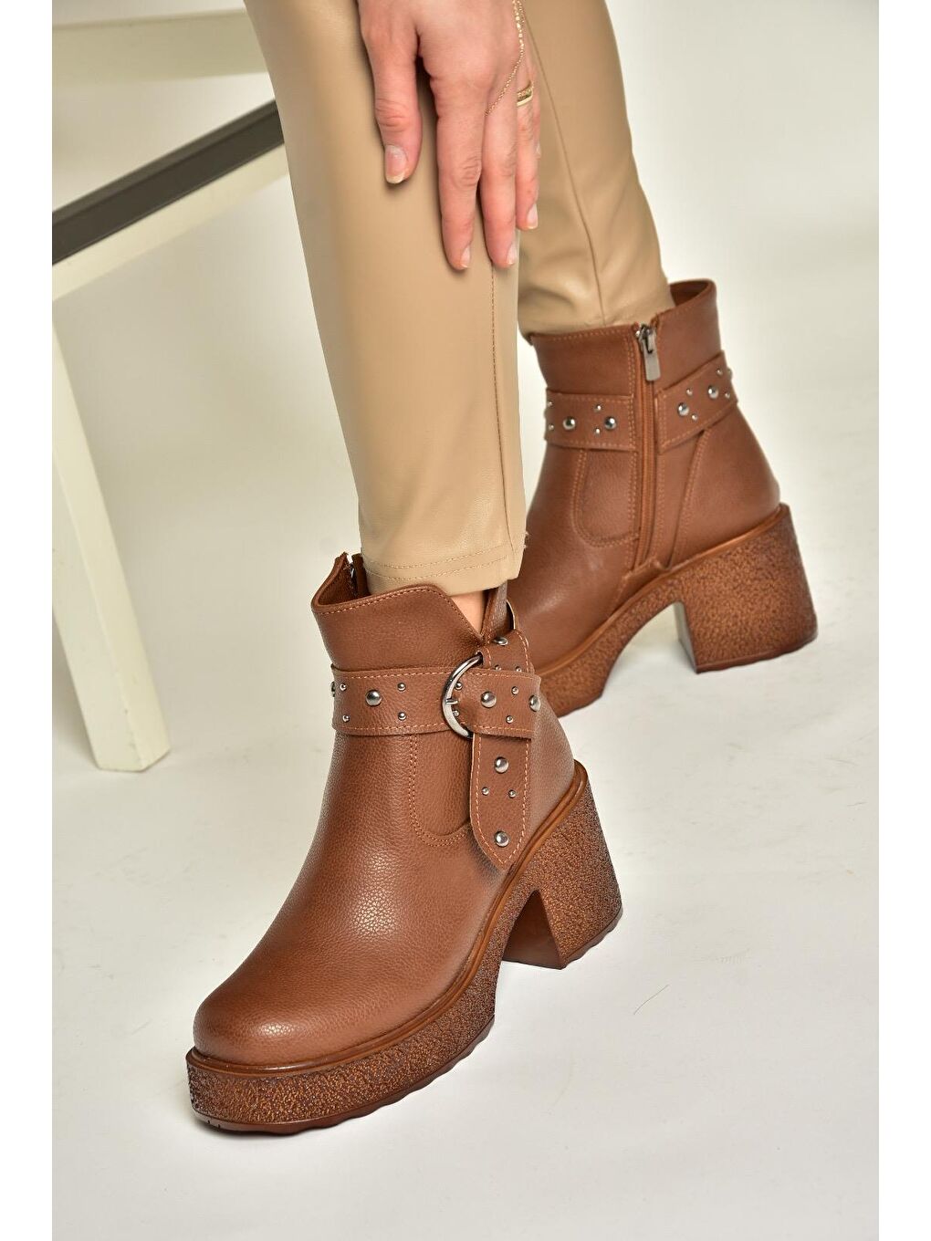 Kahverengi T9962278 Taba Kadın Bot-1