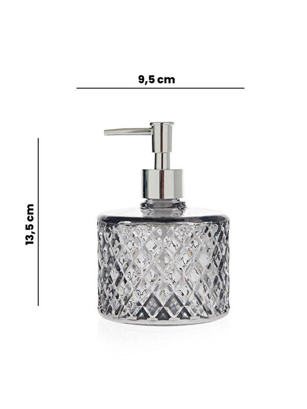 Gri Kristal Cam Sıvı Sabunluk - Füme-4
