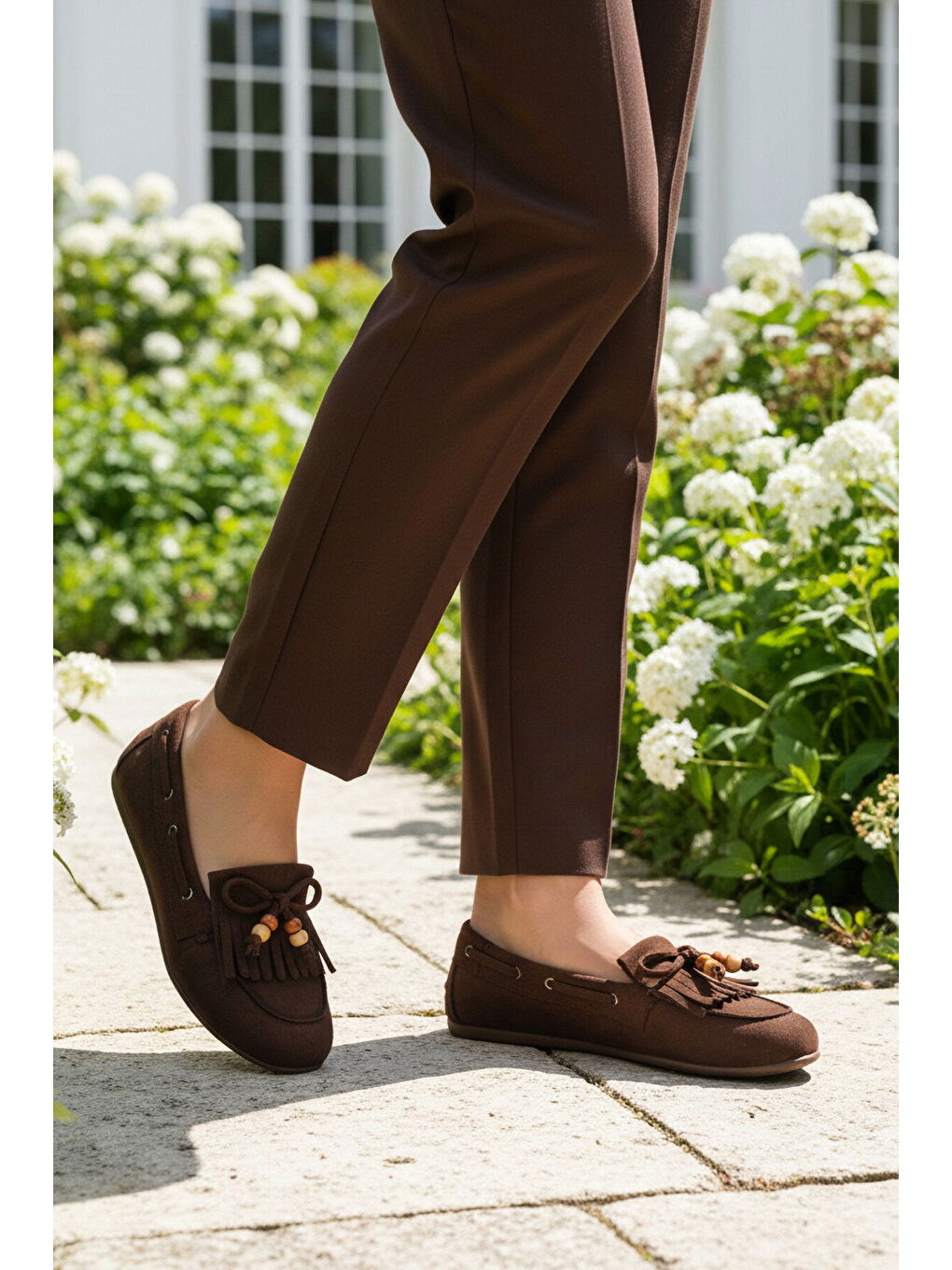 Kahverengi Kahve Süet Hafif Esnek Kadın Babet Ayakkabı 572488 Z-2