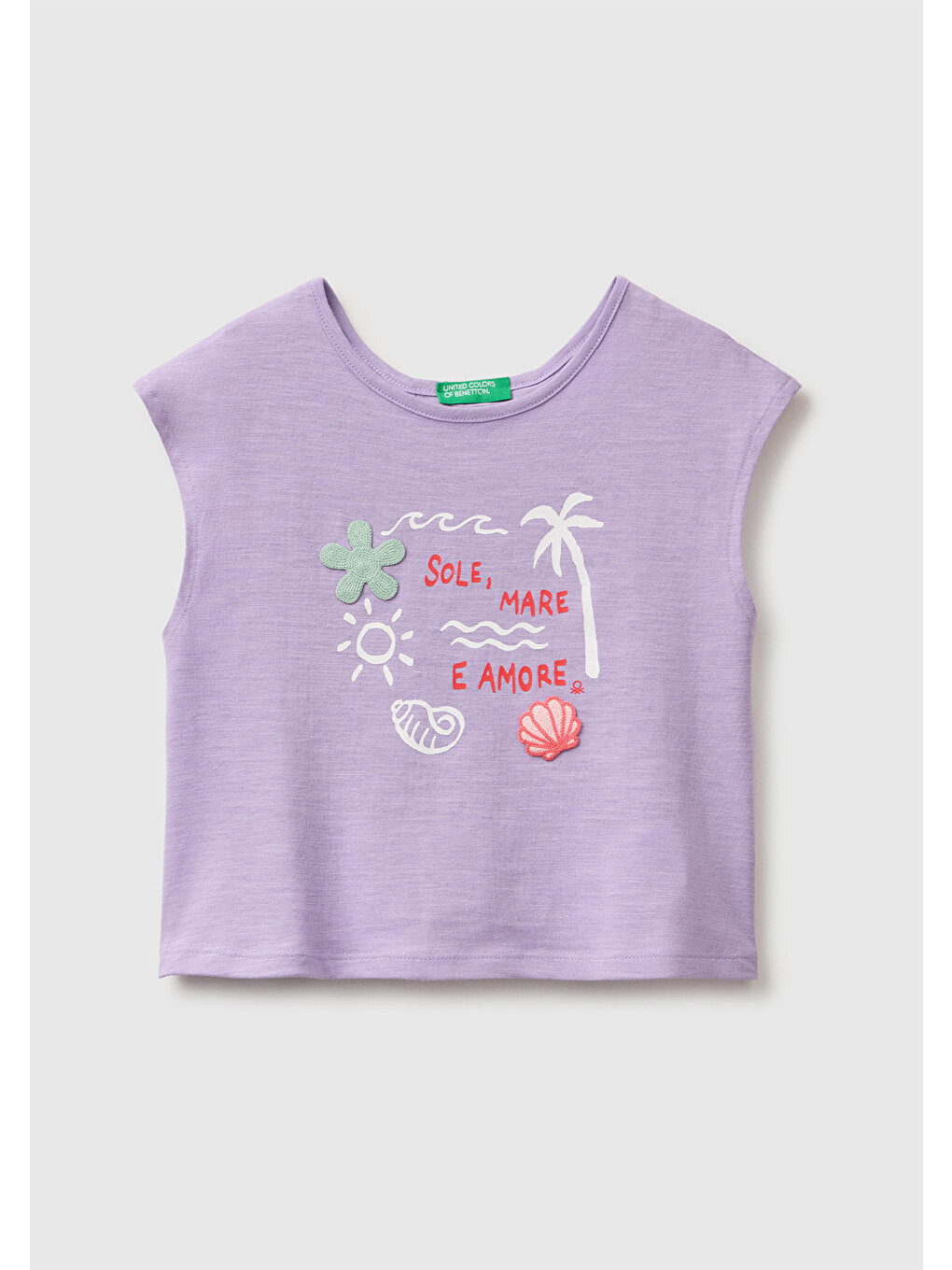 Kız Bebek Lila Arkası Fiyonk Detaylı Kimono Kollu T-Shirt