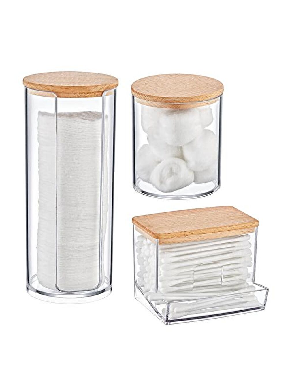 Renksiz Ahşap Kapaklı 3'lü Organizer Seti-3