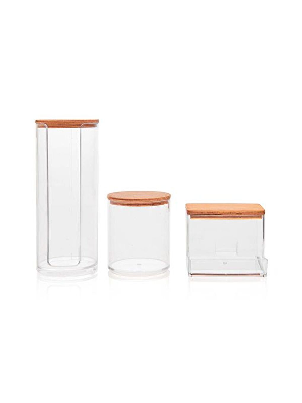 Renksiz Ahşap Kapaklı 3'lü Organizer Seti-10