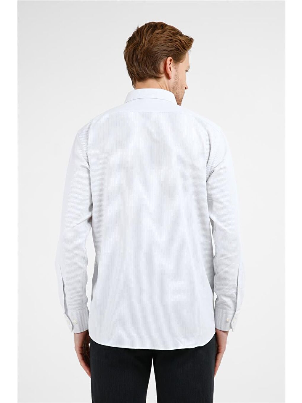 Optik Beyaz  Sert Yaka Uzun Kol Cepli Comfort Fit Pamuklu Gömlek 1004255227-4