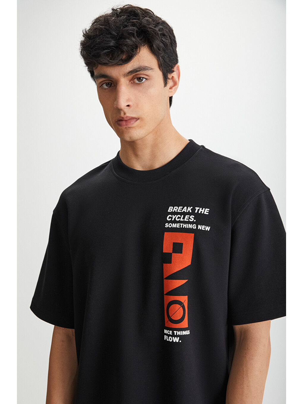 Ramadanp008 Erkek 75% Pamuk 25% Polyester Baskılı Siyah T-shirt-3