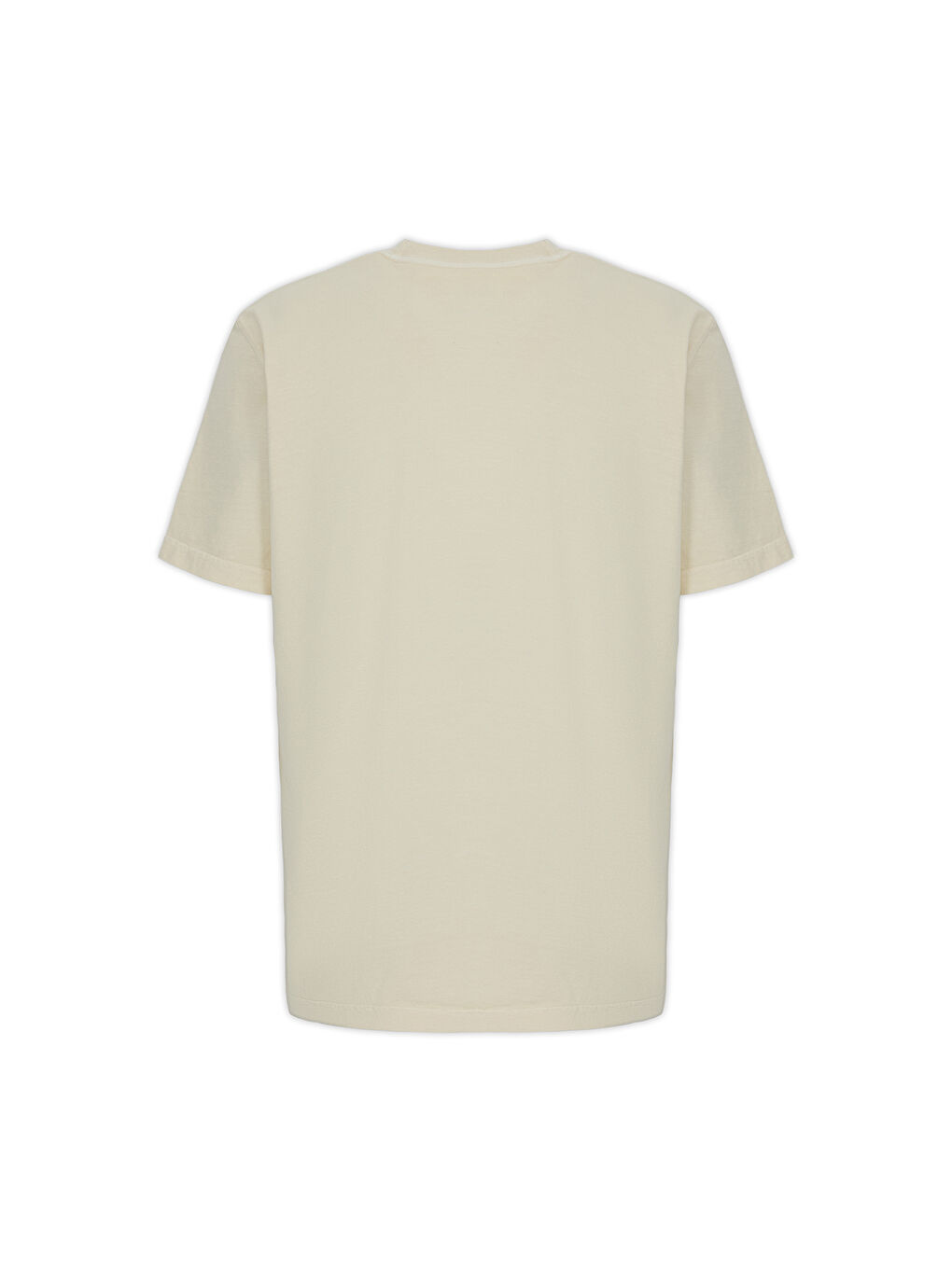 Ekru Bisiklet Yaka Regular Fit Nefes Alabilen Pamuk Tişört-4