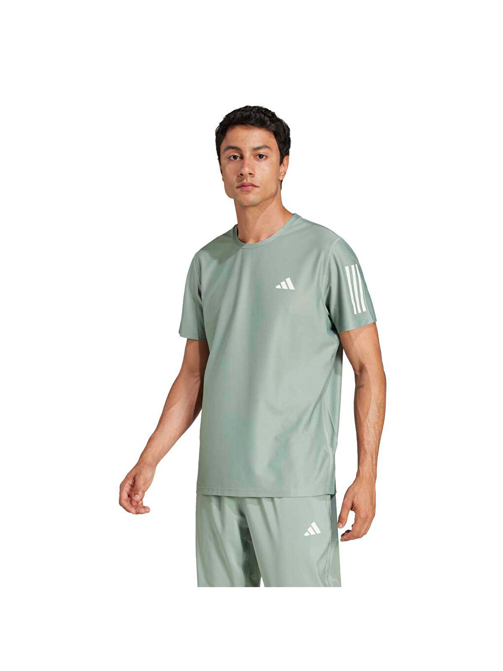 Own The Run B Erkek Haki Bisiklet Yaka Tişört