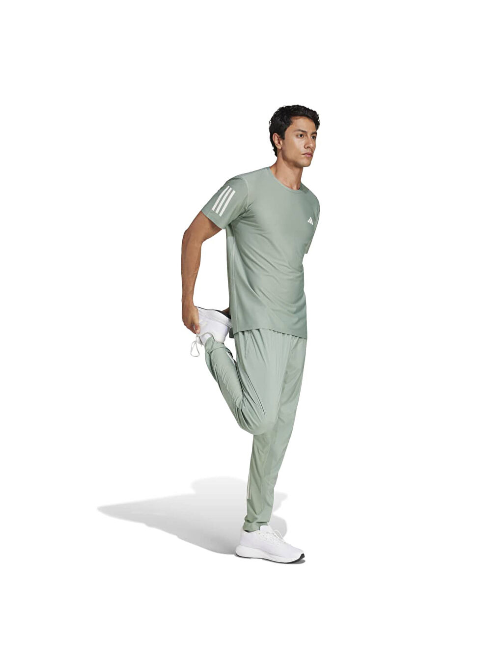 Own The Run B Erkek Haki Bisiklet Yaka Tişört-2